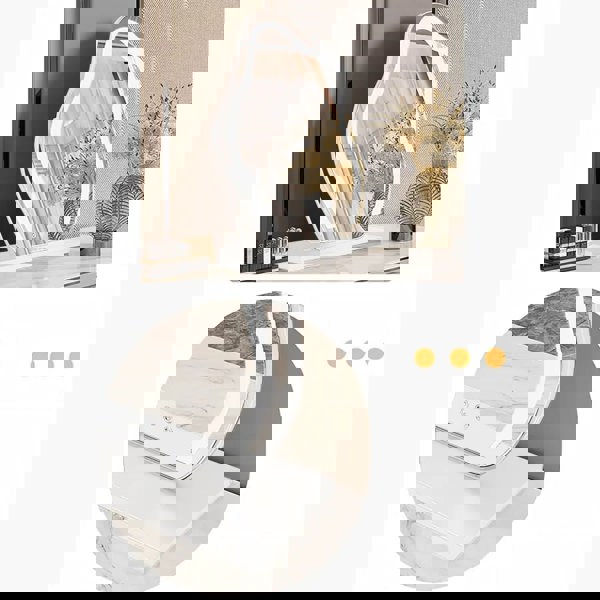 Dobson Dressing Table With LED Mirror, Cream Grey-Weilai Concept-Weilai Concept