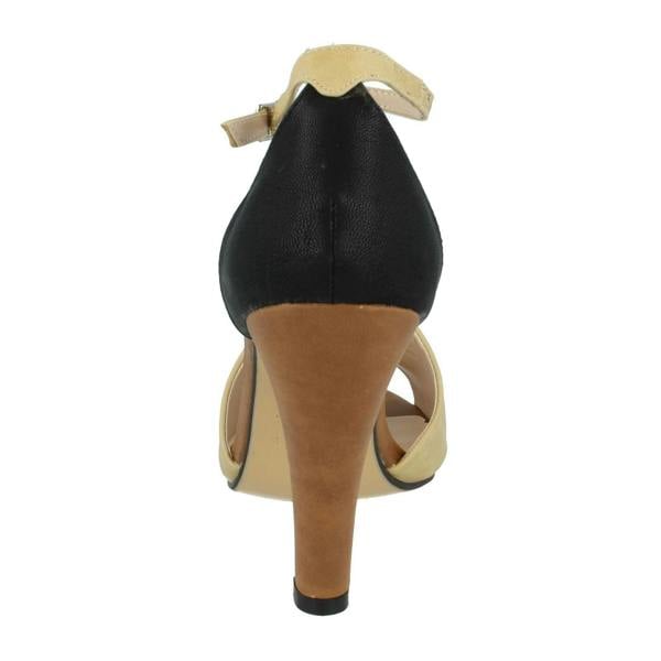Anne Michelle Ladies Anne Michelle Ankle Strap Peep Toe Heeled Sandals