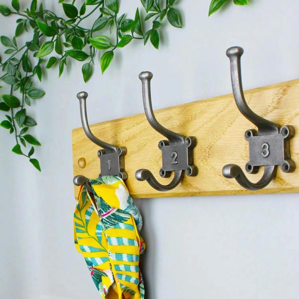 Antique Cast Iron Two Part Numbered 1-5 Coat Hooks 125mm - Pack of 5