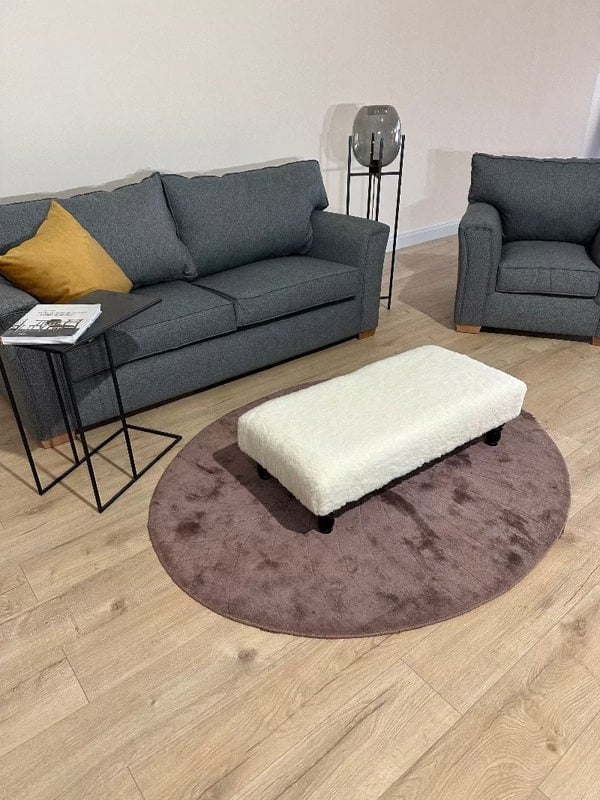 cuddle fabric off white Ottoman footstool