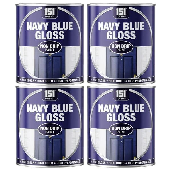 151 4X Navy Blue Gloss Non-Drip Paint 300ml