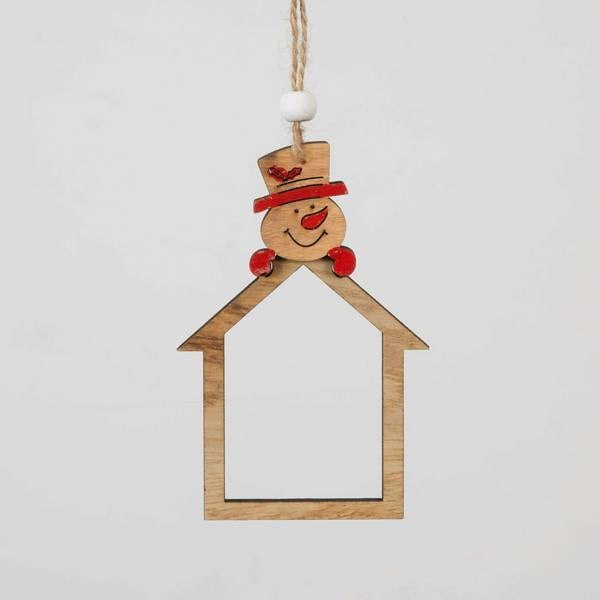 3 Piece Wooden Christmas Hanging Decorations Set with Santa, Reindeer and Snowman image 6