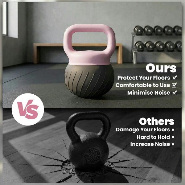 Soft Kettlebell, 12kg Kettle Bell with Anti-Slip Grip for Home Gym Weight Lifting and Strength Training