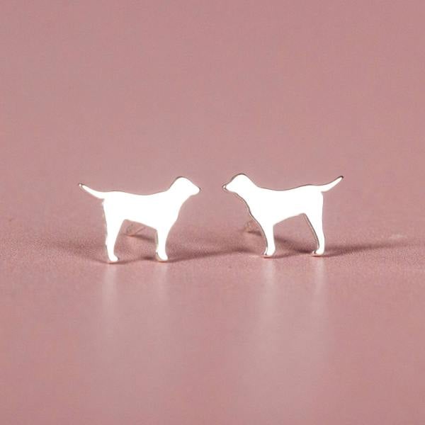 Labrador Silver Stud Earrings - MYLEE London