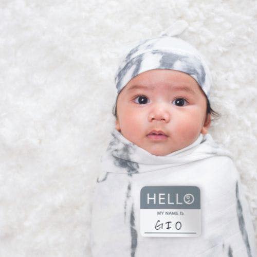 Lulujo - Hello World Bamboo Hat and Swaddle Gift Set - Marble