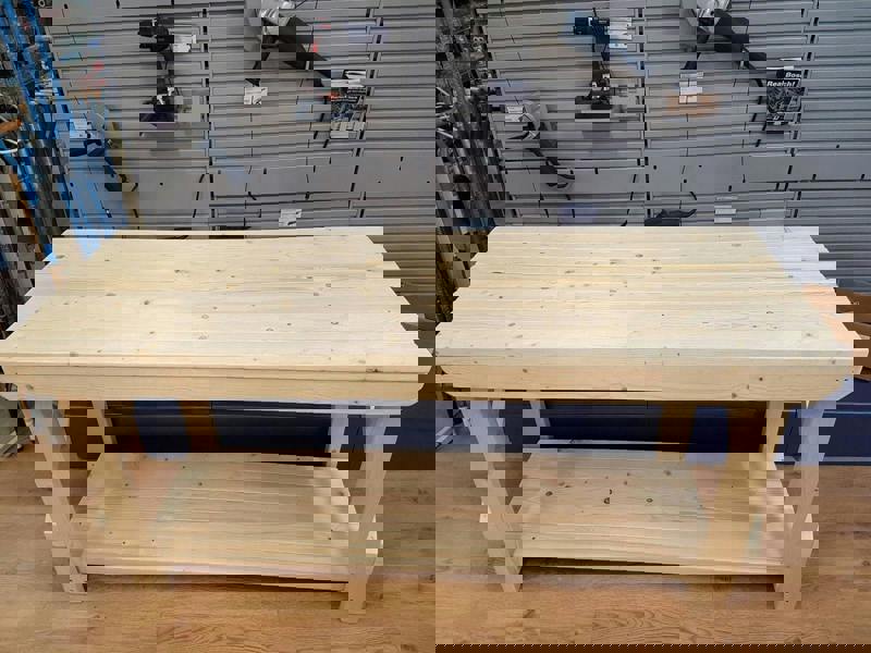 Acorn kiln-dried wooden workbench single shelf, ideal for workshops and garages