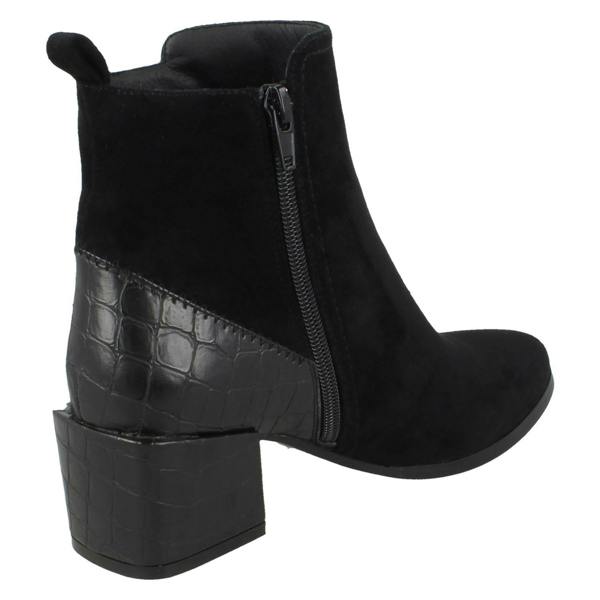 Spot On Ladies Spot On Block Heel Ankle Boots F51113