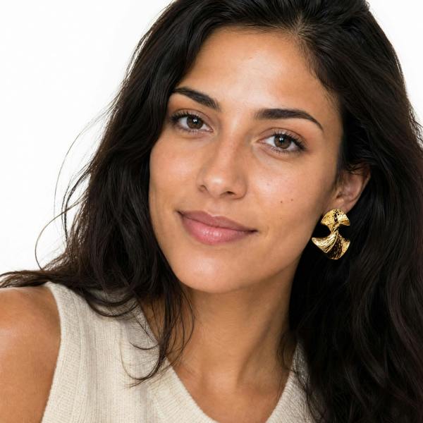 Gold Trip Lotus Clip On Earrings