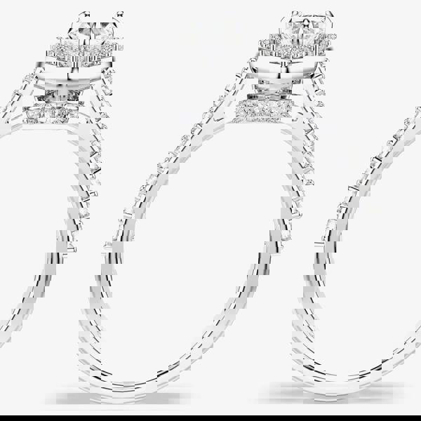 Swarovski Una Angelic Rhodium Plated Heart Crystal Ring 5744046