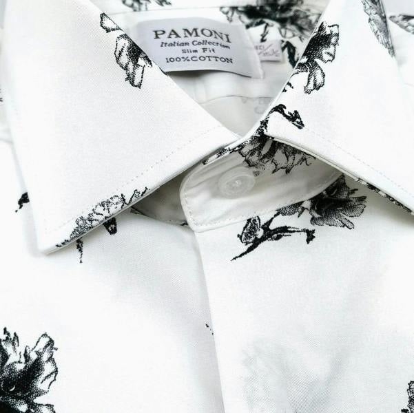 White & Black Floral Shirt