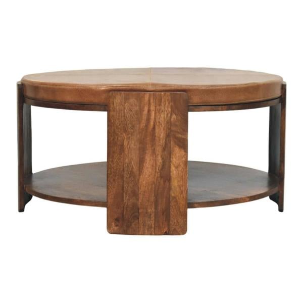 Artisan Furniture Solid Wood Savoy Leather Coffee Table