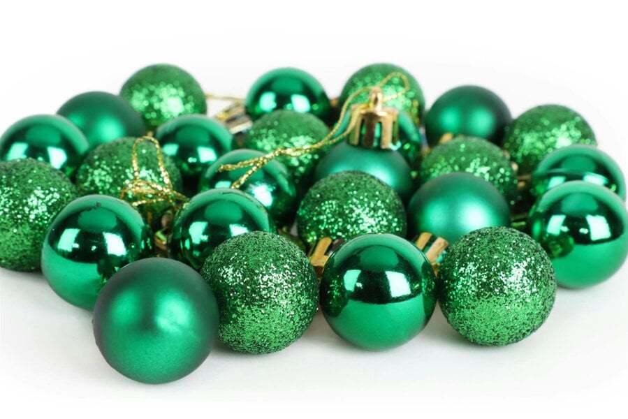 Shatchi Shatterproof Emerald Green Christmas Baubles, 3cm Tree Decorations in 12 Pack or 24 Pack