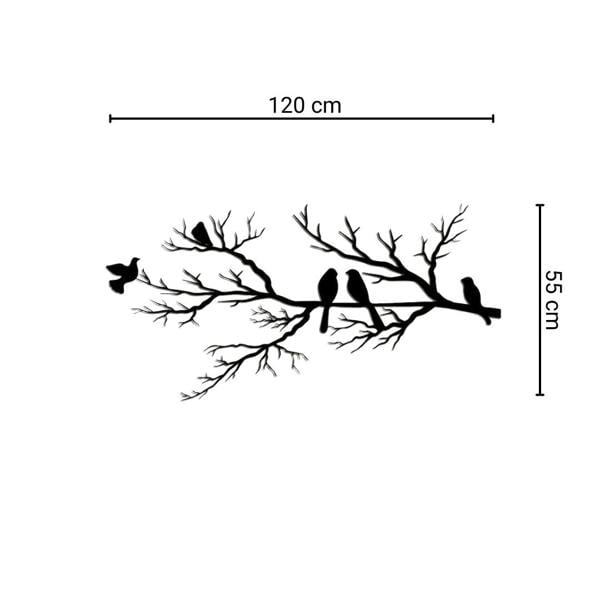 Decortie Birds on Branch Silhouette Metal Wall Decor 120x55