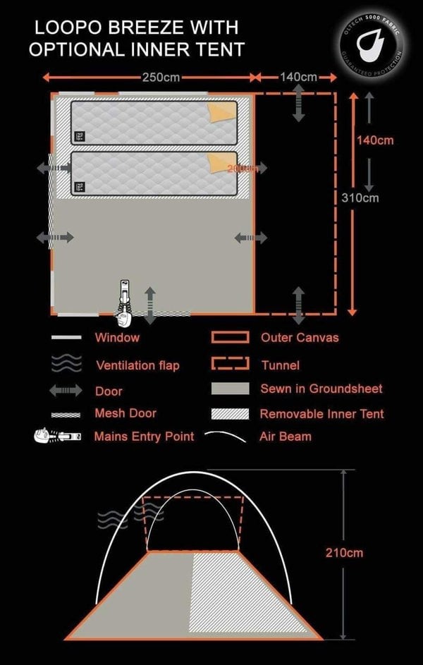 Loopo Breeze Awning 2 berth Inner tent OLPRO