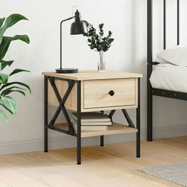 Berkfield Bedside Table Sonoma Oak 40x42x45 cm Engineered Wood