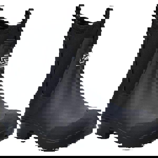 Cotswold Grosvenor Womens Pull On Ankle Wellie Wellington, black waterproof ankle boot for women with pull-on design and rubber sole.