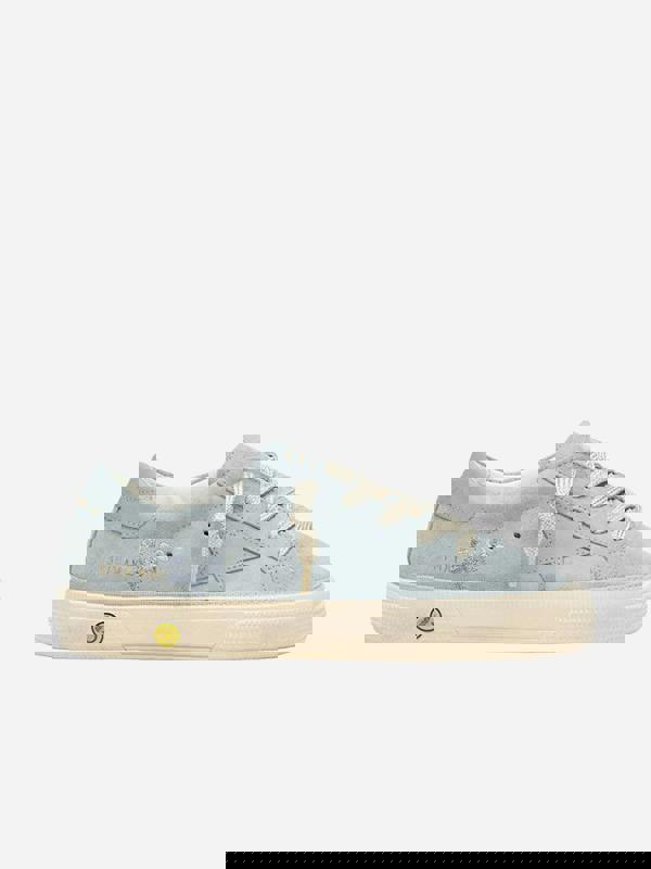 Golden Goose Kids Golden Goose Girls Suede and Leather Star Embroidered May Trainers in Blue