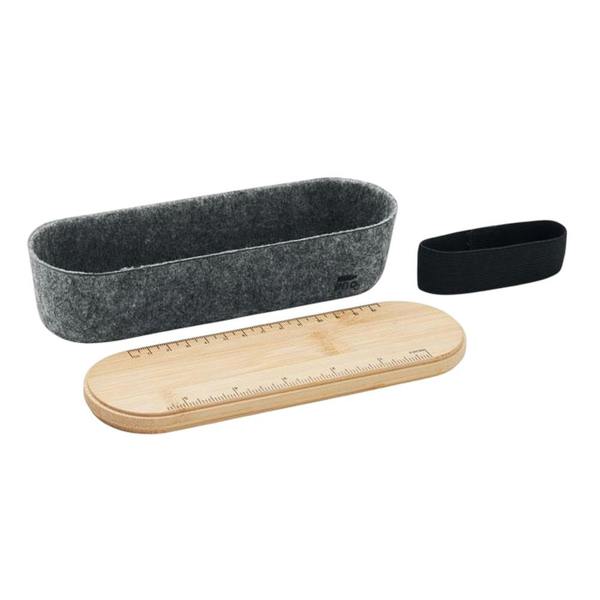MidOcean Mile RPET Felt Pencil Case - Wood/Dark Grey - 