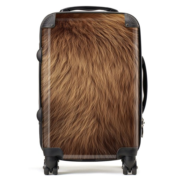 Warren Reed Furry Brown Bear Suitcase