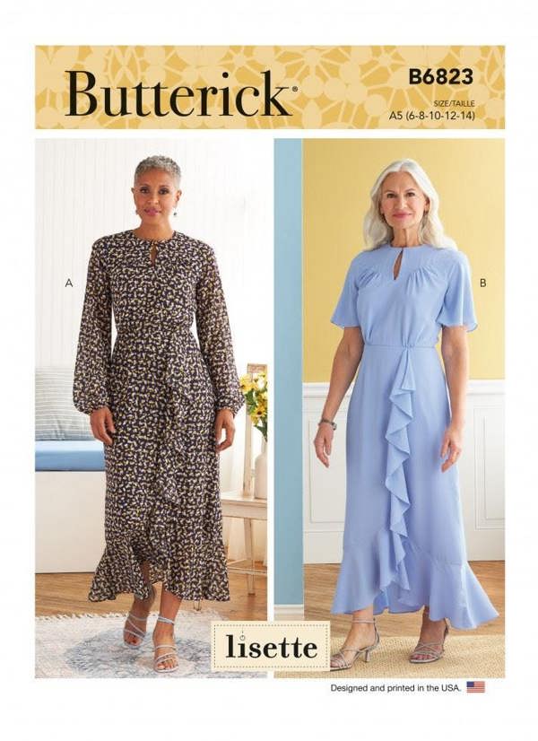 Butterick Sewing Pattern 6823, Dresses for Women, A5 (6-8-10-12-14) - Intermediate