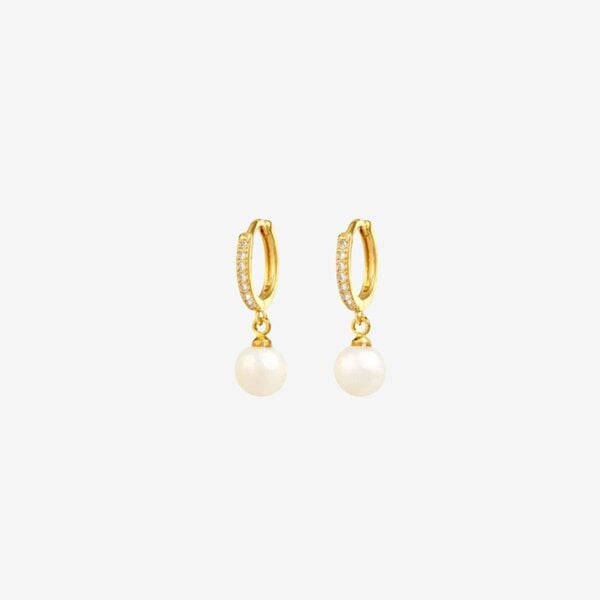 Uchi & Soto Shinju Gold Pearl Hoops