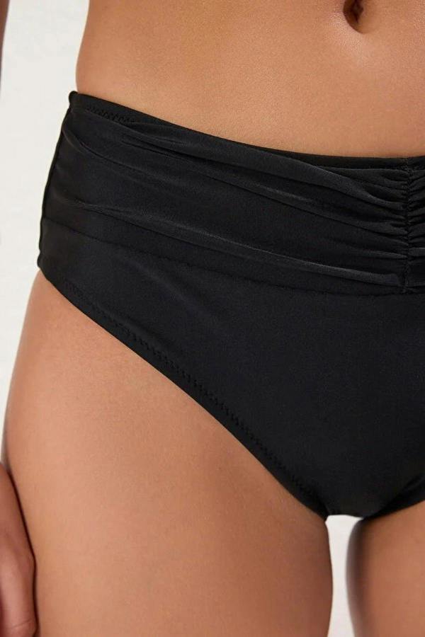 WOVCOR Draped Regular High-Waisted Bikini Bottom