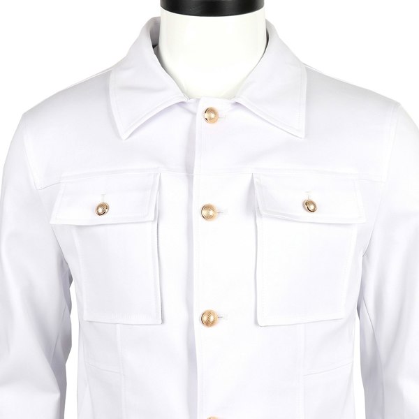 David WeJ Plain Trucker Jacket 2 Piece Set - White