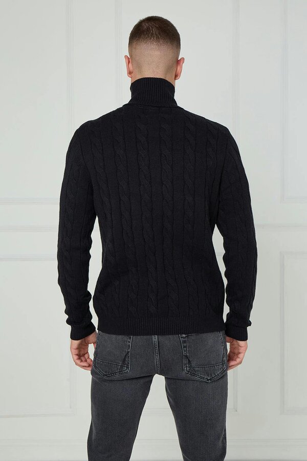 Men’s Cable Knit Turtleneck Jumper