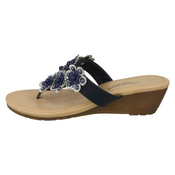 Savannah Ladies Savannah Mid Wedge Toepost Sandals