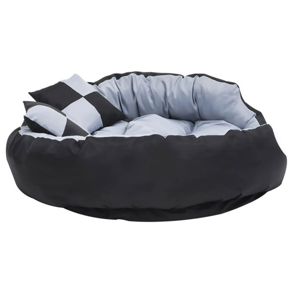 Berkfield Reversible & Washable Dog Cushion Grey and Black 110x80x23 cm