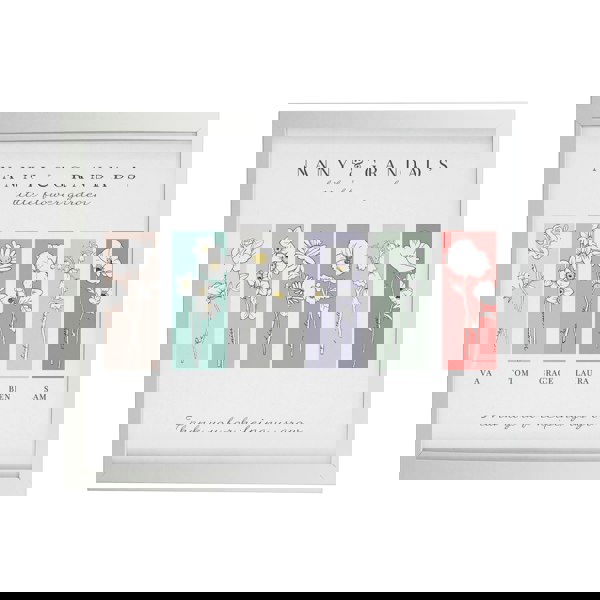 Personalised Memento Company Personalised Birth Flower Family of 6 White Framed Print