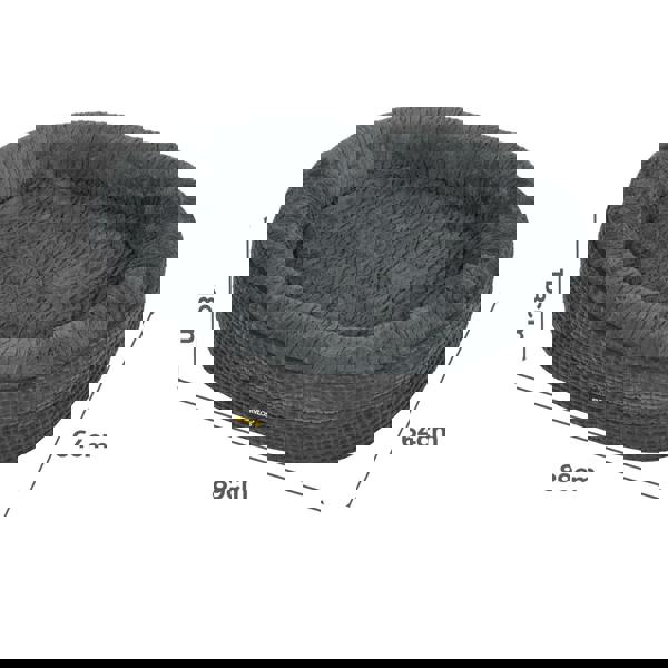 Skylos Orthopedic Plush Dog Bed Soft Washable Pet Bed Grey Cosy Cushion L Size