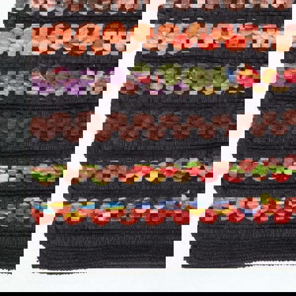 HOMESCAPES Handwoven Multi Coloured Recycled Chindi Folk Rug