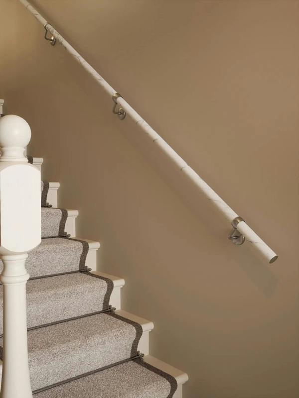 Montford Soft White Marble Straight Flight Handrail