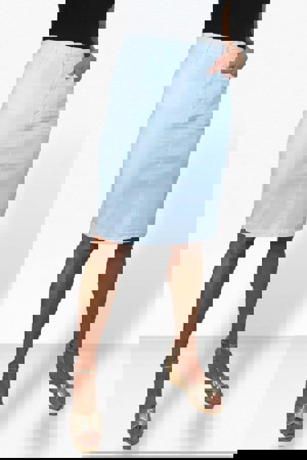 Paulo Due Women's Stretch Cotton Pencil Skirt Knee Length