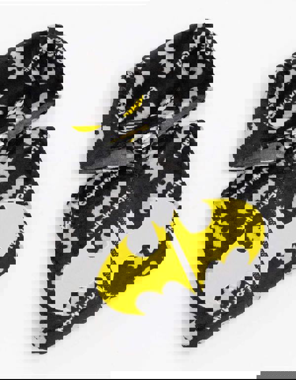 DC Comics Boys Grey Batman Applique Logo & Logo All-Over Print Onesie