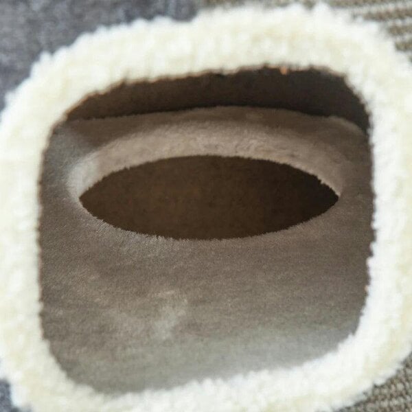 Cat Barrel Scratching Post Cat Tree for Indoor Cats Kitten Climbing Frame Pet Play Tower Soft Plush & Lamb Fleece Grey