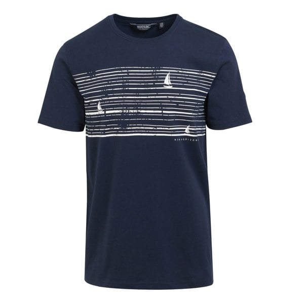 Regatta Mens Cline VIII Camping And Beer T-Shirt - Navy
