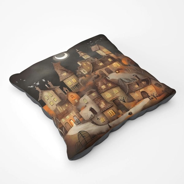 Warren Reed Spooky Halloween Village Floor Cushion