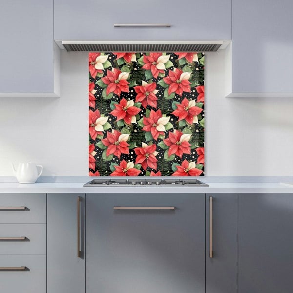 Warren Reed - Designer Poinsettia, Watercolor Style Kitchen Splashback