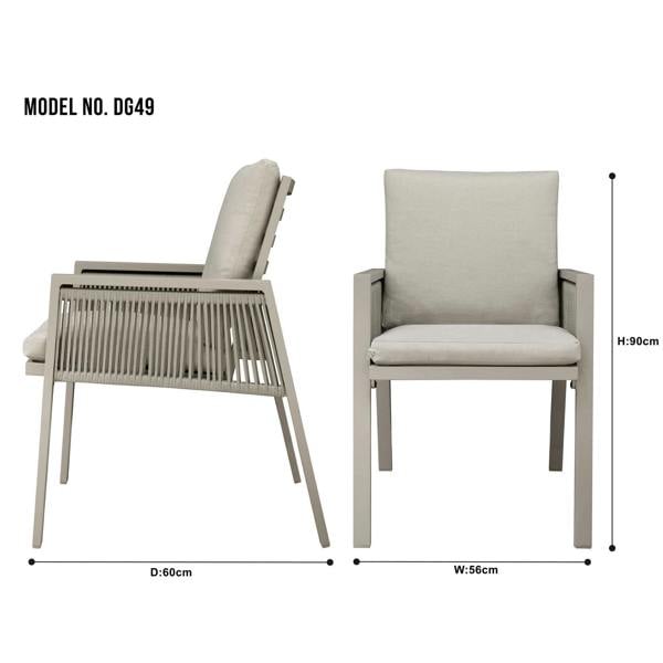 Dellonda DG50 Dining Chairs Action shot - dimensions