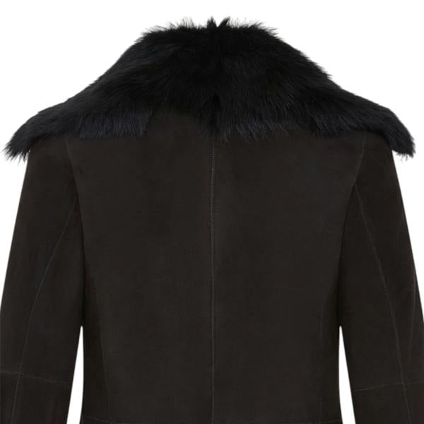 Infinity Leather Women's Sheepskin Toscana Shearling Suede Leather Jacket - Noiré