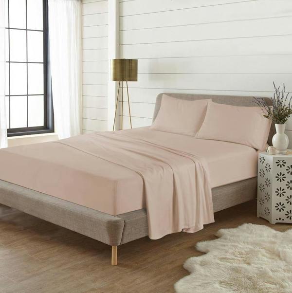 Plain Dye Flannelette Sheet Set - Latte - King
