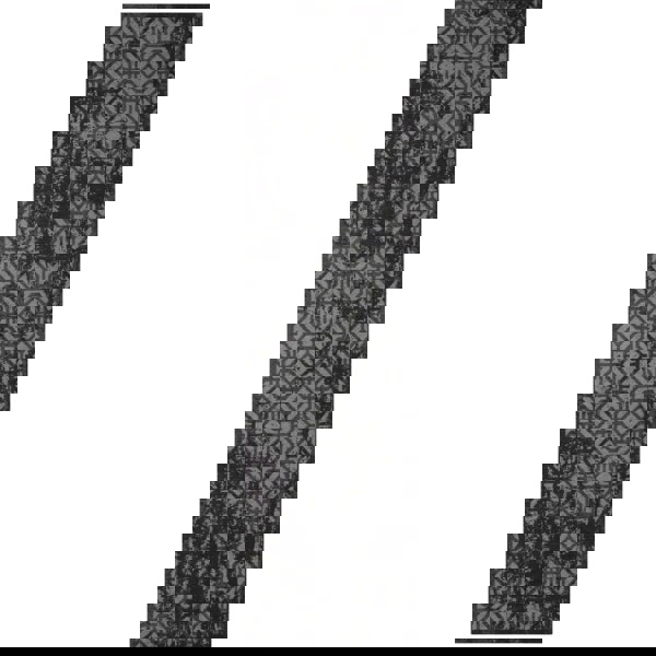 Machine Washable Flatweave Rug Geometric Black