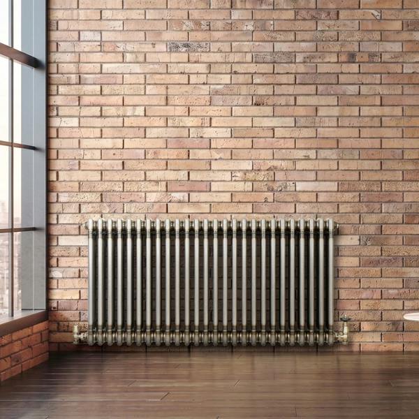 Monstershop Traditional 3 Column Radiator - 600 x 1190mm - Raw Metal