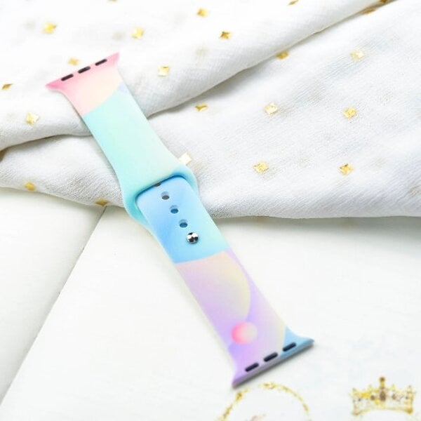 The Colourful Aura Colourful Silicone IWatch Strap Band For Apple 38mm 40mm Watch Series