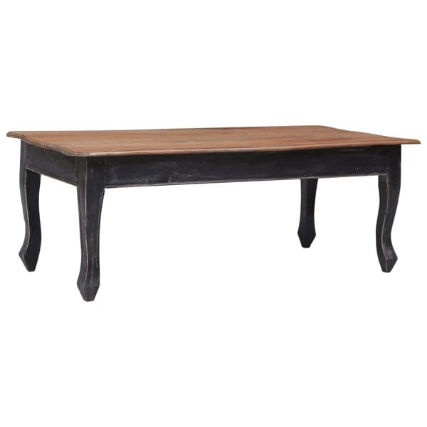 Berkfield Coffee Table Black 120x60x45 cm Solid Mahogany Wood