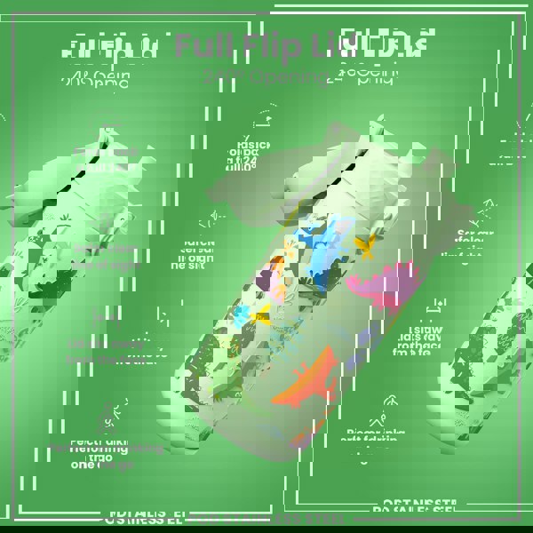 ION8 Leak Proof Thermal Steel Water Bottle, Insulated, Dinosaurs, 320ml (11oz)