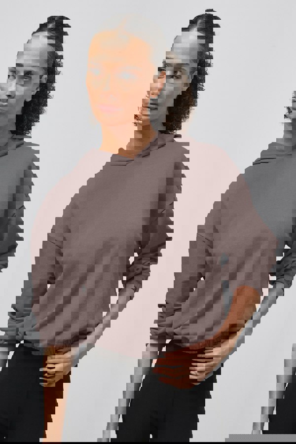 ENORSIA Jersey Hoodie With Elastic Waistband