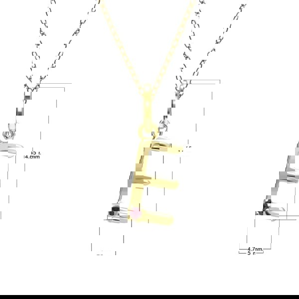 Gemondo Initial Ruby Letter Necklace In 9ct Yellow Gold